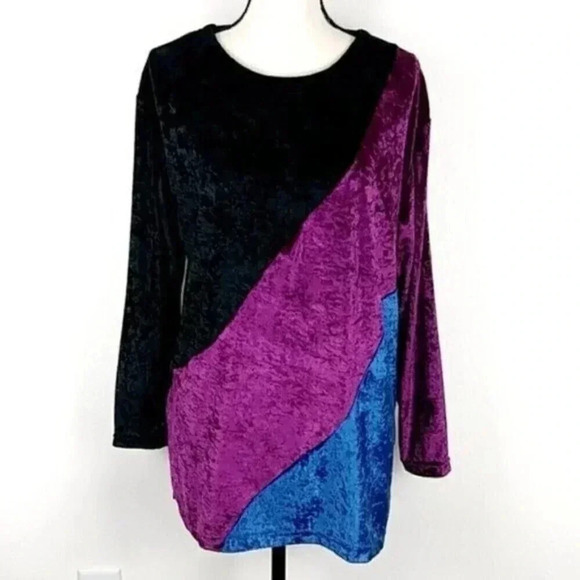 Vintage Velvet 90s Top - Picture 2 of 13